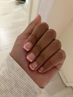 gel short nails Nail Inspiration Natural Nails Short, Cute Gel Nail Inspo Short, Short Nail Patterns, Short Nails For Athletes, Pink Nails With Design Short, Shorts Square Nails, Short Nail Designs For Kids, Nail Paint Ideas For Short Nails, Aesthetic Gel Nails Short