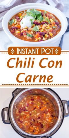 the instant pot chili con carne is ready to be eaten and put in the oven