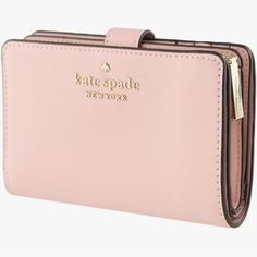 Nwt Kate Spade Staci Medium Saffiano Leather Wallet In Chalk Pink 3.58" H X 5.59" W X 1.22" D Saffiano Leather Ksny Metal Pinmount Logo Two Way Spade Jacquard Lining Interior: 8 Credit Card Slots, Id Window, 4 Slip Pockets, 2 Bill Folds Exterior: L-Zip Coin Compartment Snap Closure Dust Bag Not Included Imported Style No. Wlr00128 Kate Spade Wallet Pink, Kate Spade Staci, Branded Outfits, My Style Bags, Blue Wallet, Birthday Wishlist, Kate Spade Wallet, Kate Spade Handbags, Leather Zipper