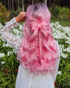 (ad) Cute and Fancy Hair Bow Designs Different Braid Styles, Braided Crown Hairstyles, Cute Hair Colors, Candy Hair, Bow Hairstyle, Braided Hair, Fancy Hairstyles