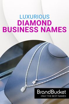 a diamond necklace on display with the words luxury business names