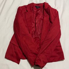 New Red Jacket Red Long Sleeve Outerwear With Pockets, Red Long Sleeve Blazer For Winter, Casual Red Fall Blazer, Casual Red Blazer For Winter, Casual Red Blazer For Fall, Red Long Sleeve Workwear Outerwear, Red Winter Workwear Blazer, Red Winter Blazer For Work, Red Fitted Trendy Blazer