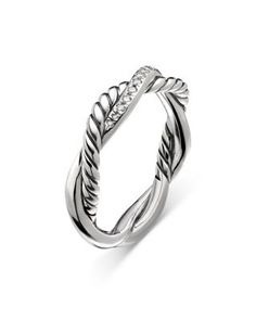 David Yurman Sterling Silver Petite Infinity Twisted Ring with Diamonds Yurman Ring, David Yurman Ring, Twisted Ring, Twist Ring, David Yurman, Diamond Jewelry, Jewelry Accessories, Pick Up, In Store