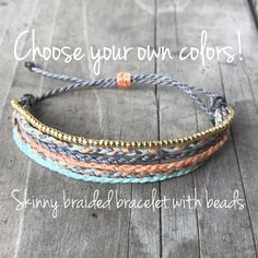 Braided String Bracelet, Cord Bracelet Diy, Diy Bracelets With String, Wax Cord Bracelet, Bracelet String, Anklet Designs, Surfer Bracelets, String Bracelets, Pura Vida Bracelets