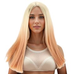 Gradient Orange straight long hair for Women with stylish designs and outstanding looks. Made of high-temperature fiber material, soft touch, and natural looking, just like your own real hair. Human wig for Women with very stylish designs and pretty looks, make you more beautiful and confident, you will get tons of compliments with this Hair Wig. Different hairstyles and colors can show different sides of you in various occasions or parties, and build a more confident self. Due to manual measure Long Hair For Women, Straight Long Hair, Hairstyles And Colors, Pretty Looks, Long Hair Wigs, Human Wigs, Hair For Women, Real Hair, Wig Making