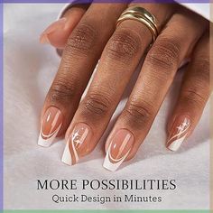 Ultra Fit French Tip Press On Nails Nails Ideas Coffin French Tip, Simple Non Acrylic Nails, Short Coffin Designs, French Tip Nails Fall Design, Long Squoval Nails Design, French Manicure Modern, Square Round French Tip, French Tip Square Nails With Design, Square Nails French Tip Design