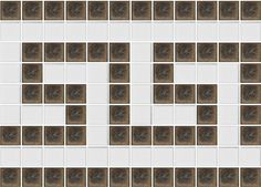 brown and white tiles are arranged in rows