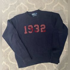 Men’s Polo Ralph Lauren 1932 Distressed Knit. Size Xl. Distressed Knit, Polo Ralph Lauren Sweater, Ralph Lauren Sweaters, Ralph Lauren Blue, Sweaters Crewneck, Men's Polo, Colorful Sweaters, Polo Ralph, Knit Sweater