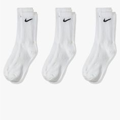 6 Pairs These Nike Sock 6 Pack Are Moisture Wicking Helps Keep Feet Dry And Comfortable . Supportive Fit With Arch Compression. Reinforced Heel And Toe For Enhanced Durability. Performance Cotton Lightweight Crew . Good Everyday Sock . Nwt In Packaging Quick Shipping Bundle And Save Long White Nike Socks, Nike Socks Women, White Nike Socks, Long White Socks, Nike Stock, Wishlist Christmas, Socks Nike, Bday List, Nike Elite Socks