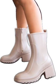 Trendy Winter Rain Boots, Trendy Waterproof Rain Boots For Fall, Trendy Spring Rain Boots With Round Toe, Trendy Rain Boots For Rainy Weather, Beige Waterproof Casual Boots, Trendy Fall Rain Boots With Round Toe, Beige Waterproof Boots For Fall, Casual Round Toe Rain Boots For Summer, Casual Summer Rain Boots With Round Toe