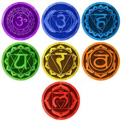 7 Chakras Wall Decals - Yoga Studio Decor, Meditation Decal, Gift Idea for Yogis (1273-17) Energy Chakras, Chakras Yoga, Yoga Studio Decor, Meditation Rooms, Chakra Symbols, Chakra Art, Yoga Decor, Yoga Wall, Chakra Racine