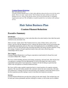 a sample hair salon business plan