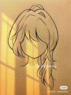 a drawing of a woman's head with long hair in the sun on a wall