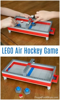 the lego air hockey game is an easy and fun activity for kids