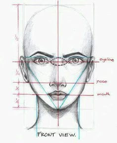 a drawing of a man's face with the lines drawn to show how it looks like