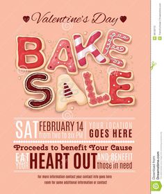 valentine's day bake sale poster