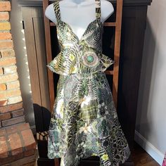 Beautiful Peplum Dress In Black With Shades Of Yellow, White, Green And Indigo. Classy And Elegant. Cq By Cq Dress, Champagne Gown, Eloquii Dress, Tie Sleeve Dress, Xscape Dresses, Cami Midi Dress, Simple Black Dress, Classy And Elegant, Boho Midi Dress