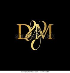 the letters d and m are gold on black