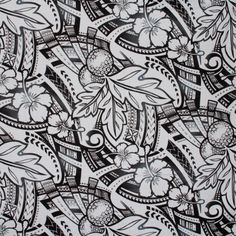 a black and white drawing of flowers and leaves on a sheet of paper that has been drawn