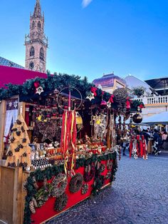 This is a stand at the German Christmas market in Bolzano Italy. Christmas In La, Bolzano Italy, Christmas Markets Germany, Italy Winter, Christmas In Italy, Italian Places, Best Christmas Markets