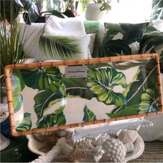 a tray that has some plants on it