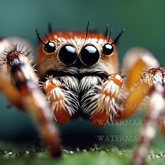 a close up view of a jumping spider