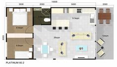 the floor plan for a two bedroom apartment with an attached bathroom and living room area