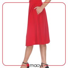 in stock Red Lined Midi Skirt, Red Midi Lined Skirt, Red Midi Skirt With Lining, Red Casual Midi Skirt, Casual Red Midi Skirt, Red Solid Color Skirt For Spring, Red Midi Skirt For Workwear, Red A-line Party Bottoms, Red Flared Skirt For Spring