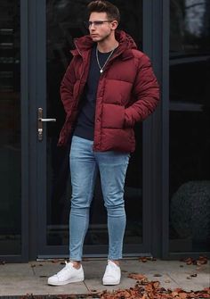 Puffy Jacket Outfit, Casual Look For Men, Mens Winter Fashion Outfits, Mens Casual Suits, 90s Fashion Men, Mens Outfit Inspiration, Men's Casual Style