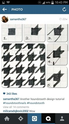 an image of some black and white checkered fabric on a cell phone screen, with the