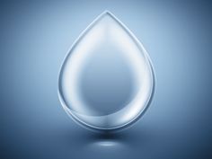 a shiny water drop on a blue background