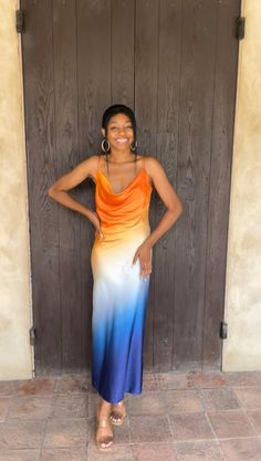 Sunset Aesthetic Outfits, Ombre Dresses, Ombre Bridesmaid Dresses, Blue Ombre Dress, Nyc Sunset, Sunset Dress, Ombré Dress, Dress Room, Sunset Party