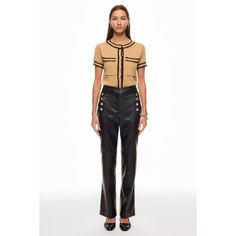 Faux Leather (100% PU). Pants. Long Sleeve. Front Zipper Closure. Inseam: 31. Leg Opening: 19.5". Imported. Sailor Pants, Rent The Runway, Derek Lam, Front Zipper, Faux Leather, Zipper, Long Sleeve, Pants, Leather