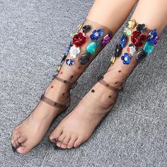 Category: stockingsize: one sizeMain fabric composition: nylon/nylonGender: FemaleFunction: BreathableSeason: Spring, SummerStyle: sweetProcess: Mesh Pearl Socks, Ladies Socks, Flower Socks, Socks Womens, Summer Sock, Sock Outfits, Transparent Fashion, Cute Socks, Kids Socks