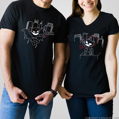 BoldLoft We're Irresistibly Attracted Couple Shirts-Show him he's your hero with this clever couples t-shirts set! Superhero Tshirt