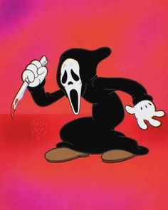 a cartoon character with a knife in his hand and a ghost face on it's chest