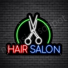 Hair Salon Neon Sign Hair Salon Cutter Salon Neon Sign, A Line Skirt Pattern, Home Hair Salons, Game Room Bar, Barber Shop Decor, Salon Signs, Light Emitting Diode, Fluorescent Tube, Shop Decor