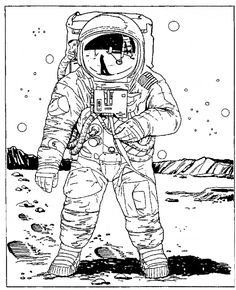 an astronaut standing on the moon with his hands in his pockets, looking at something