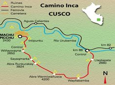 a map of the camino inca and cusco