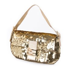 Fendi Gold Sequin Baguette Details: Gold Sequin / Gold-Tone Hardware / Single Leather Shoulder Strap / Orange Stain Lining / Magnetic Snap Closure at Front. Includes Dustbag Measurement: Width 25cm / Height 19cm Lv Metis, Fendi Baguette Bag, Mini Baguette, Fendi Mini, Dream Bag, Dream Bags, Fendi Baguette, Get Rich, Baguette Bag