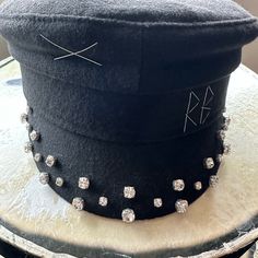 New Condition Questions? Leave A Comment Below! Baker Boy Cap, Baker Boy, Leave A Comment, Women Accessories, Size Medium, Crystals, Hats, Women Shopping, Black