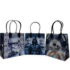 three bags with star wars images on them