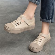 Braid Leather Rubber Toecap Sneakers for Women Touch-strap in Red/Purple/Beige Unique Sneakers Women, Casual Low-top Sneakers With Buckle Closure, Oxford Boots, Orthopedic Shoes, Buckle Ankle Boots, Sneakers For Women, Top Round, Comfortable Sneakers, Western Cowboy Boots