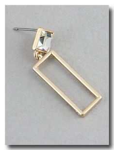 Square Bar Dangle Crystal Square Stone Post Earring Silver or Gold Length: 1.5inches Push through post Square Bar, Earring Silver, Square Stone, Post Earrings, Gold Earrings, Silver Earrings, Bar, Square, Crystals