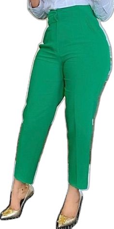 Green Casual Dress Pants For Office, Casual Green Dress Pants For Office, Green High-waist Stretch Dress Pants, High Waist Green Office Dress Pants, Green High Waist Stretch Dress Pants, Green High Waist Dress Pants For Office, High Waist Stretch Green Dress Pants, Green Stretch High Waist Dress Pants, Green Tapered Leg Bottoms For Office