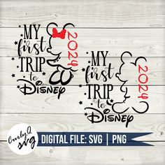 disney svg cut file is shown on a wooden background