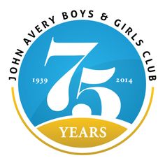 the logo for john avery boys and girls club, which has five years on it