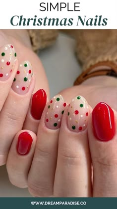 Ideas and tips on how to do your own festive nails, along with inspiration for Christmas nail art ideas to take to your local salon. Christmas Nail Polish, Kutek Disney, Cute Christmas Nails, Christmas Nails Easy, Christmas Nail Art Designs, Easy Nails, Festival Nails