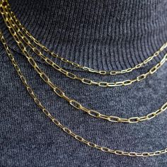 Paper Clip Chain Necklace, 14k Yellow Gold Necklace, Solid Gold Necklace, 14k Gold Necklace, White Gold Necklaces, Gold Paper, Yellow Gold Chain, Jade Pendant, Gold Chain Necklace