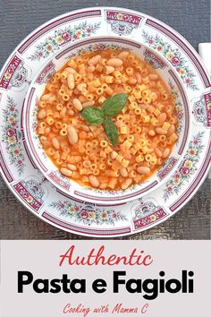 the cover of authentic pasta e fagioi